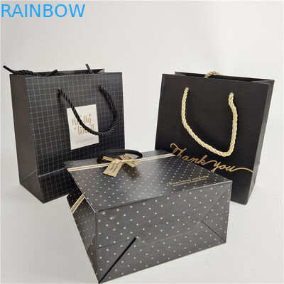 Высококачественный цифровой печатный логотип печатный бумажный пакет для покупок Белый 110 грамм многоразовый