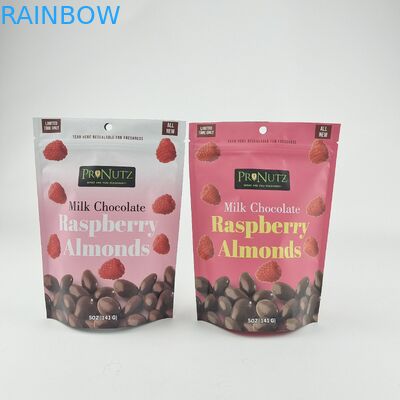 Настраиваемый личный логотип Zipper Пластмассовый Stand Up Zip Lock Packaging Bag Packs Съедобные продукты печенье