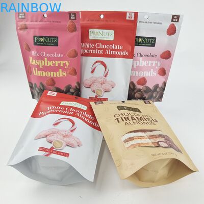 Настраиваемый личный логотип Zipper Пластмассовый Stand Up Zip Lock Packaging Bag Packs Съедобные продукты печенье