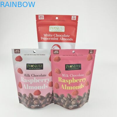 Настраиваемый личный логотип Zipper Пластмассовый Stand Up Zip Lock Packaging Bag Packs Съедобные продукты печенье