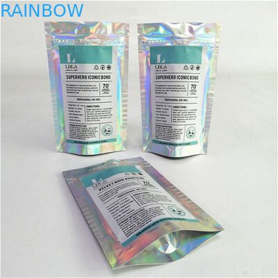 Оптовая настройка логотипа Цифровая печать Пластик ПЭТ гладкая подходящая цена Стоять вверх сумки с молниеносной решеткой