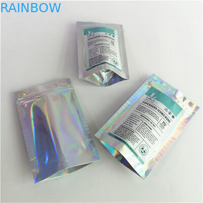 Оптовая настройка логотипа Цифровая печать Пластик ПЭТ гладкая подходящая цена Стоять вверх сумки с молниеносной решеткой