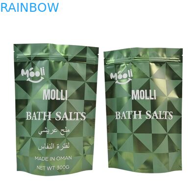 Стоять пластиковая упаковка для тела скраб сумка ванна соль естественное увлажнение Mylar пакеты с молниеносной решеткой
