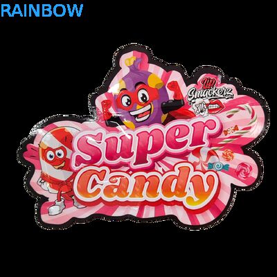 Высеченная пластиковая упаковка 3,5 г с глянцевой застежкой-молнией из майлара для упаковки жевательных конфет с травами, герметичная, глянцевая поверхность