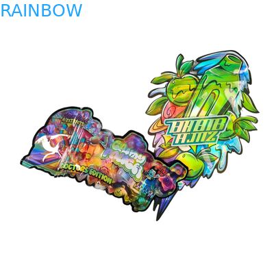 Пользовательская форма 3,5 г дисплейная коробка майларовые пакеты с защитой от детей, мягкое прикосновение, высечка для 1 г, 3,5 г, 7 г, 14 г, 28 г съедобного пластика