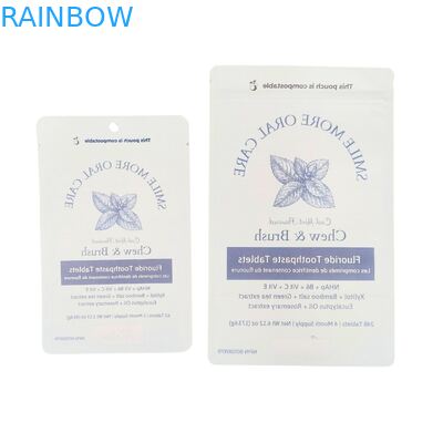 Биоразлагаемая бумажная сумка из крафт-бумаги, белая стойка, полиэтиленовая упаковка для пищи для домашних животных, компостируемая