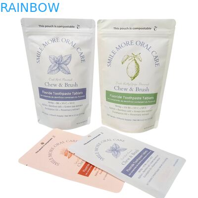 Биоразлагаемая бумажная сумка из крафт-бумаги, белая стойка, полиэтиленовая упаковка для пищи для домашних животных, компостируемая