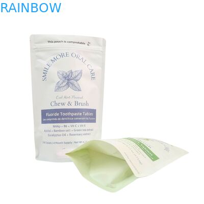 Биоразлагаемая бумажная сумка из крафт-бумаги, белая стойка, полиэтиленовая упаковка для пищи для домашних животных, компостируемая