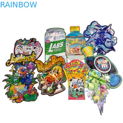 Продовольственная упаковка Doypack Die Cut Cali 3,5g 7g 14g 28g Сахарные печенье Mylar мешки глянцевые / матовые запахонепроницаемые мешки Ziplock