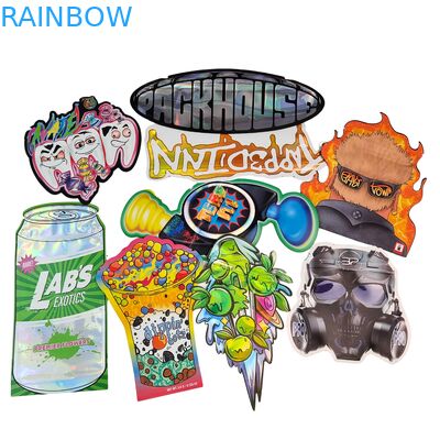 Продовольственная упаковка Doypack Die Cut Cali 3,5g 7g 14g 28g Сахарные печенье Mylar мешки глянцевые / матовые запахонепроницаемые мешки Ziplock