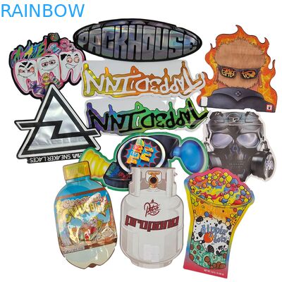 Продовольственная упаковка Doypack Die Cut Cali 3,5g 7g 14g 28g Сахарные печенье Mylar мешки глянцевые / матовые запахонепроницаемые мешки Ziplock