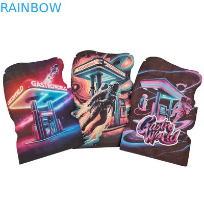 Неправильной формы высеченные майларовые пакеты для печенья, жевательных конфет, табака, ПЭТ-пластиковые пакеты с детской защитой на молнии