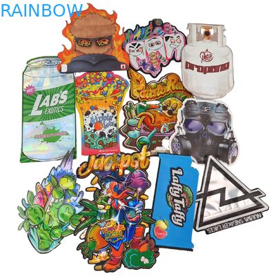 Голографические пакеты из майлара с застежкой-молнией, фигурной высечкой, алюминиевой фольгой, термосваркой, фигурной высечкой, неправильной формы, для грибных жевательных конфет