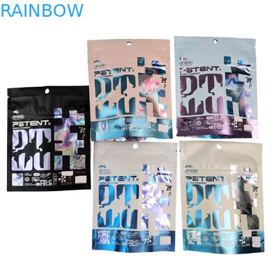 Цифровая печать Голографические 3,5 г Cali Пакеты 4x5 Пакет Нерегулярная алюминиевая фольга Грибы Пакетные резки Mylar пакеты
