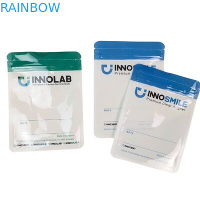 Индивидуальный пакет на молнии с логотипом для стоматологических элайнеров с термосваркой и прозрачной майларовой пленкой с одной стороны