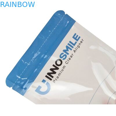 Индивидуальный пакет на молнии с логотипом для стоматологических элайнеров с термосваркой и прозрачной майларовой пленкой с одной стороны