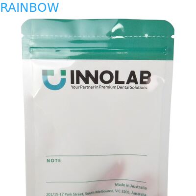 Настраиваемый белый пакет на молнии для упаковки прозрачных элайнеров для зубов, одна сторона прозрачная, с термосваркой и выравниванием логотипа