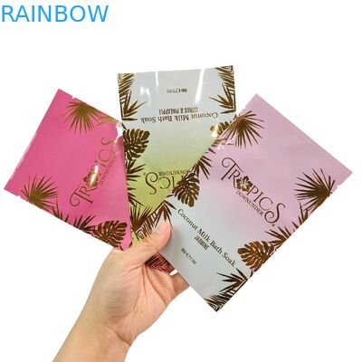 Custom Plastic Bath Salt Bags 3 Side Seal Flat Pouch 1000 pcs MOQ