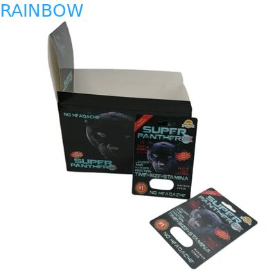 Оптовая продажа заказных капсул для улучшения потенции Rhino 100k 150k 200k, лекарство, 3D-упаковочная карта с бумажной демонстрационной коробкой