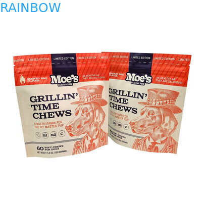 Экологически чистый, многоразовый, стоячий пакет толщиной 50-200 микрон для упаковки пищи для домашних животных