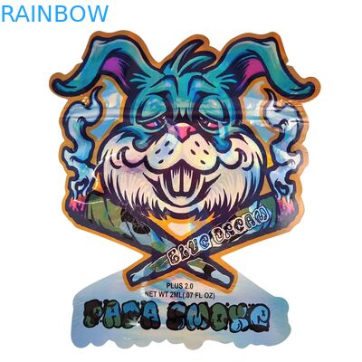 Экзотические высеченные майларовые пакеты 3,5 г 1 фунт пищевого класса Голографические конфеты с запахом Защита от детей Специальная форма Майларовый пакет с застежкой-молнией