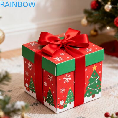 Перерабатываемые биоразлагаемые Kraft прямоугольные коробки для подарков складная крышка лента УФ покрытие матовое индивидуальное День рождения Рождественская коробка для подарков
