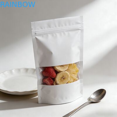 Индивидуальный биоразлагаемый влагостойкий пакет-стойка из крафт-бумаги для упаковки пищевых продуктов