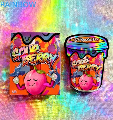 Голографическая коробка и сумка 3.5 Mylar упаковочный набор перезапечатываемый 3.5g съедобные Mylar резать мешки с дисплеем зерновые коробки