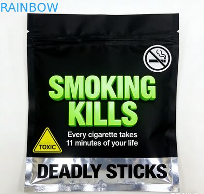 Перезамыкаемая трехсторонняя печать 25g 30g 40g 50g 100g Курильный табачный мешок с листьями