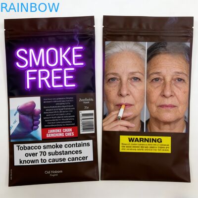 Перезамыкаемая трехсторонняя печать 25g 30g 40g 50g 100g Курильный табачный мешок с листьями