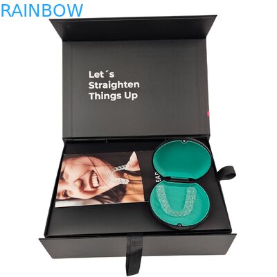 Коробка для упаковки индивидуальных элайнеров для зубов с магнитным замком, толщина 350 г и настраиваемый дизайн для зубных элайнеров