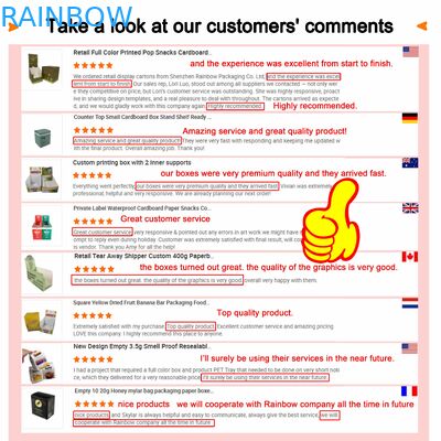 Бумажная коробка нестандартного размера с прозрачным окном для демонстрации и плотностью 350 г для упаковки пищевых продуктов