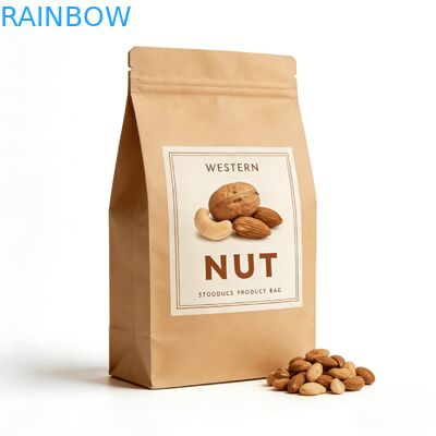 Настройка цифровой печати Kraft Paper Тепловая печать Стоящий пакет с окном для пищи и закусок для домашних животных