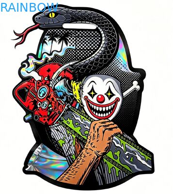 Soft Touch Holographic Mylar Bags with Zipper for Candy Herb Dry Flower Gummy Biscuit sugar Childproof Packaging