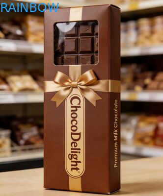 Подарочная коробка для свадьбы с золотым тиснением и прозрачным окном для сладостей и шоколада