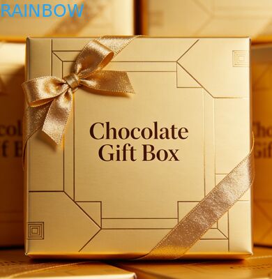 Подарочная коробка для свадьбы с золотым тиснением и прозрачным окном для сладостей и шоколада