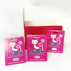 Покажите изготовленную на заказ линию коробку зазубрины разрыва карт бумаги печати карты Pussycat коробок розовую с волдырем