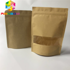 Изготовленные на заказ напечатанные бумажные мешки с Ziplock сумкой Брауна Kraft для кофе/чая с окном стоят вверх упаковывая мешок