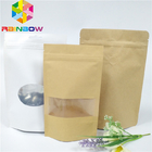 Изготовленные на заказ напечатанные бумажные мешки с Ziplock сумкой Брауна Kraft для кофе/чая с окном стоят вверх упаковывая мешок