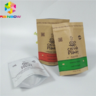 Biodegradable бумажные мешки с ziplock бумажным мешком kraft хранения еды стоят вверх мешок