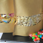 Стоьте вверх изготовленные на заказ мешки Kraft бумажные с окном и застежкой -молнией для конфеты