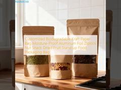 Настраиваемый биоразлагаемый kraft бумажный пакет влагостойкая алюминиевая фольга Ziplock орех закуска сушеные фрукты стоять пищевые упаковочные пакеты