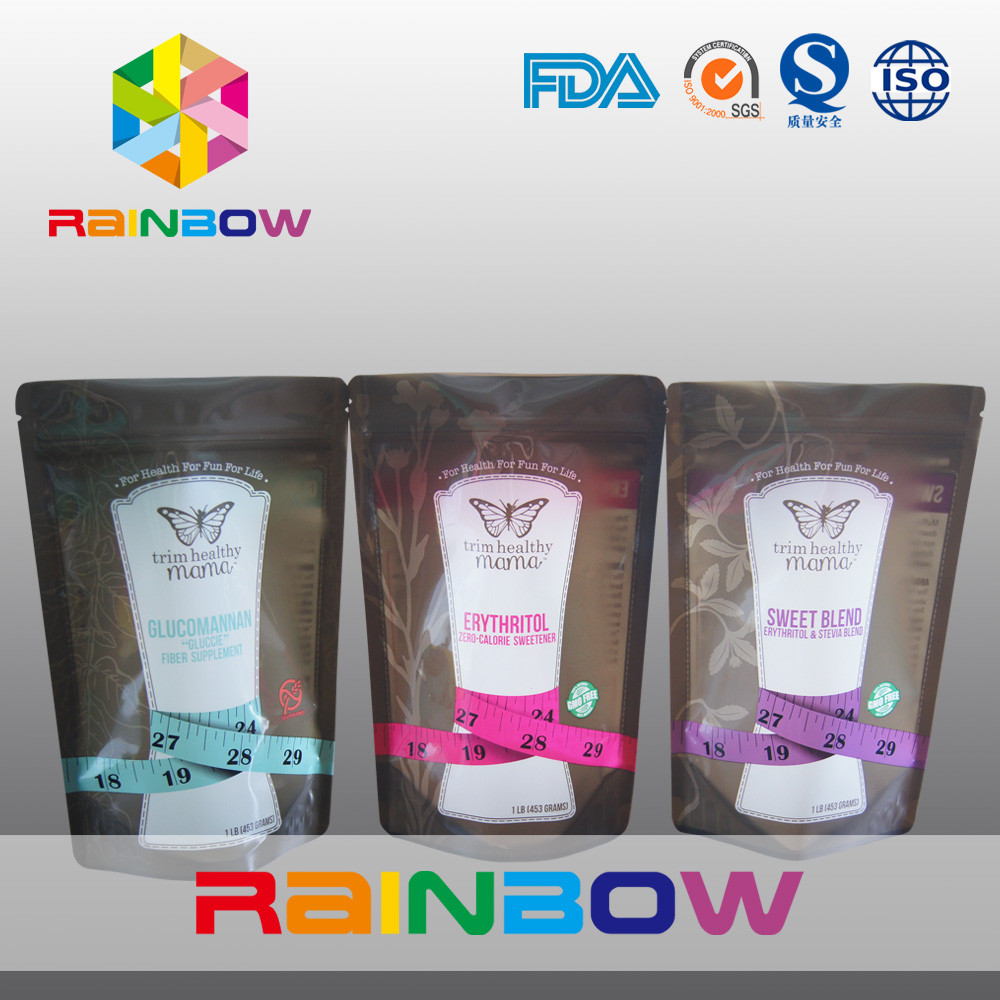 Стоьте вверх мешки заедк застежки -молнии/пластичная упаковка еды для равного подсластителя