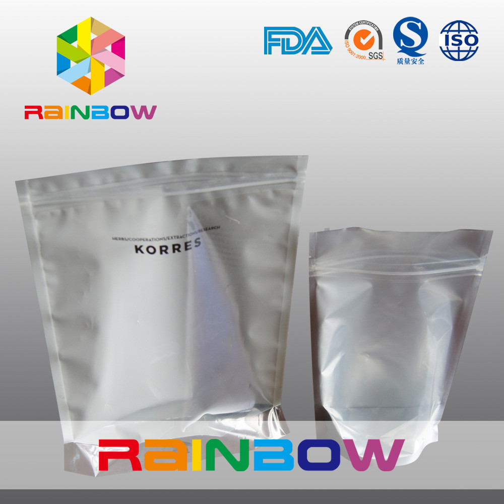 Прокатанный таможней лоснистый серебристый мешок фольги упаковывая с застежкой -молнией