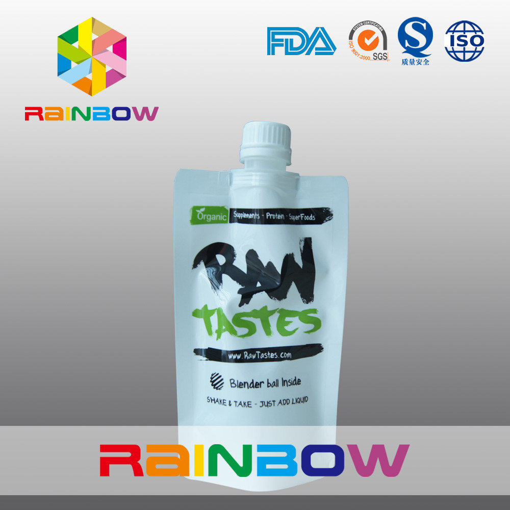 Светлый стиль стоит вверх пластиковый мешок с Споут для сока младенца