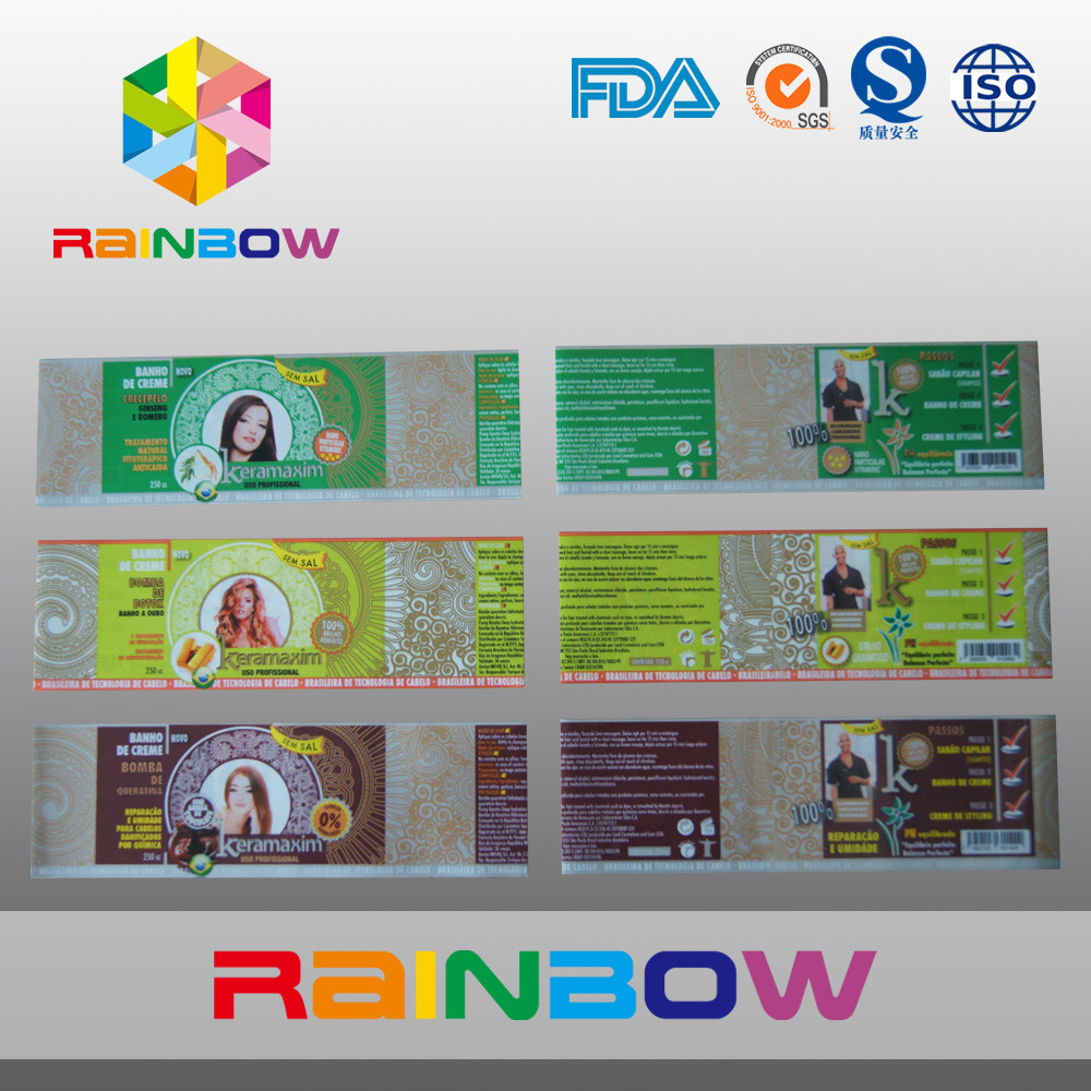 Ярлыки втулки сокращения жары PVC для бутылок питья упаковывая в крене