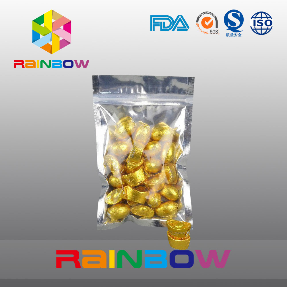 мешки заедк 100g упаковывая переднюю фольгу задней части Transprent с застежкой -молнией