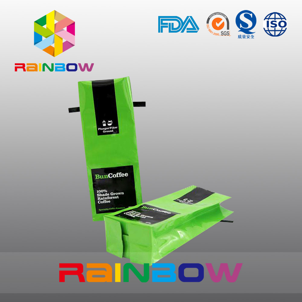 Алюминиевая фольга мешков лоснистого бортового чая Gusset упаковывая, зеленый мешок кофе связи олова