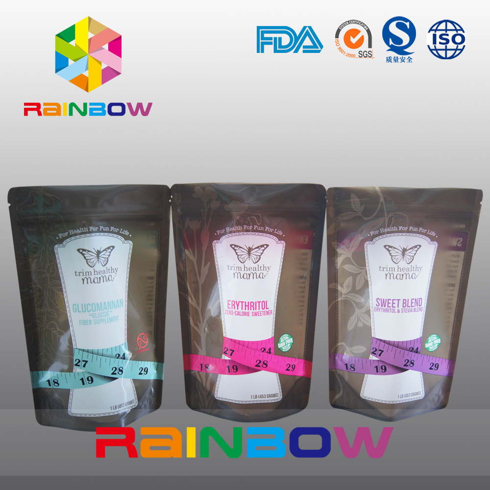 Пластичный ziplock нижний gusset кладет в мешки для упаковывать сахара/конфеты/специи