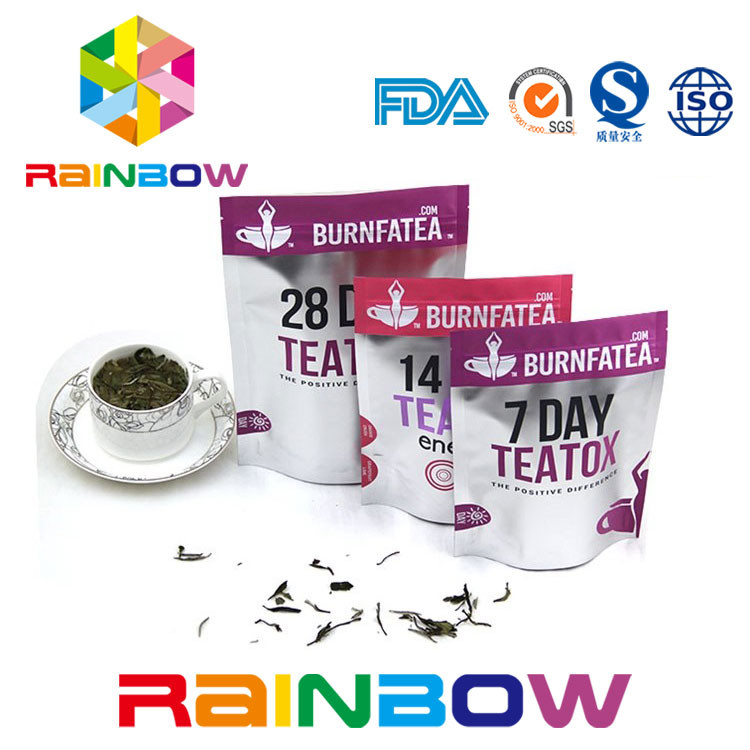 Biodegradable стоьте вверх мешок упаковки чая Mylar мешка чая прокатанный Ziplock